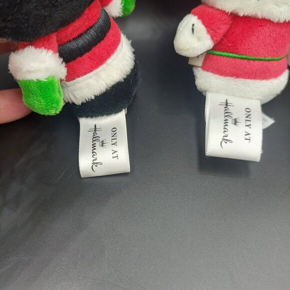 Hallmark Itty Bittys Disney Santa Mickey & Minnie Mouse Christmas Plush EUC - Picture 6 of 6